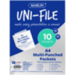 Uni-file A4 Multi-punched Filing Sleeves 10 Pockets
