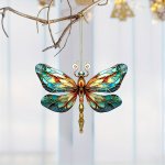Art Deco Style Dragonfly Hanging Ornament 2D Acrylic Love-themed Decoration For General Use Non-electric Featherless Ideal For H
