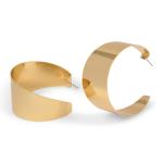 Goldair Gold Flat Oversized Hoop Earrings