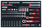 - 77 Piece 1 4 3 8 & 1 2 Drive Socket Set In Eva - TTESK77