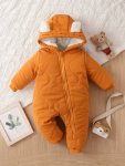 Infant Hooded Thick Romper Long Sleeve Zipper Thermal Jumpsuit Babies & Kids Coat