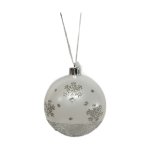 ABJ450000-1 Bauble 8CM With With Glitter - Silver