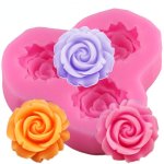 1PC 3 Cavity Rose Flower Shaped Silicone Mold 3D Fondant Mold For Diy Pudding Chocolate Candy Desserts Gummy Cupcake Handmade So