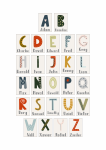 Cute Personalised Initial & Name - Wall Art Print - A1