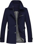 Spring And Autumn Men's Fashionable Design Mid Long And Solid Color Notch Lapel Collar Button Up Long Sleeve Trench Coat Chic An