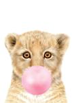 Bubble Gum Lion - Wall Art Print - A1