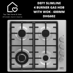 Defy Slimline 4 Burner Gas Hob With Wok - 60CM DHG602