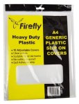 Firey A4 Slip-on Plastic Book Covers 75MICRON Heavy Duty 10'S