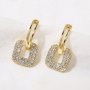 Creative Fashion Sparkling Rhinestone Decor Square Stud Earrings Daily Decoration Birthdays Parties Commemorative Gifts