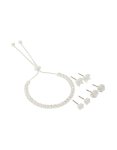 Silver Plated Cubic Zirconia Mixed Earrings & Necklace Set