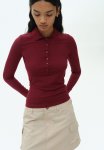 Fitted Polo Shirt - Dark Red