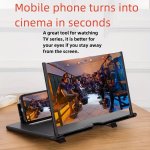 High-definition Mobile Screen Amplifier With Foldable Stand - 10 12 Inch Desktop Video Magnifying Glass