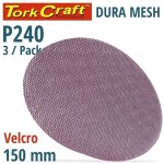 Tork Craft Dura Mesh Abr. Disc 150MM Hook & Loop 240GRIT 3PC For Sander Polisher ABR58240-03
