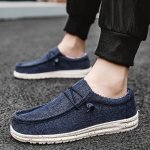Men's Trendy Solid Slip On Loafer Shoes Comfy Non Slip Casual Breathable Sneakers For Men's Outdoor Activities