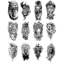 Temporary Tattoos Sticker For Men And Woman Tiger Lion Flower Tattoo Set
