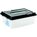 Addis 11L Clear Storage Box With Black Lid Storage Box 9857BK