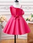 Girls Stunning & Trendy One Shoulder Solid Colored Belted Tutu Dress For Ball & Prom