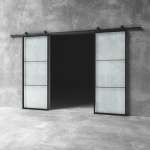 Glass Barn Door D16 - 2100 X 1700 X 25MM Frosted Glass