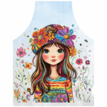 Fabric Paint Apron Floral Girl