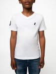 Polo Boys James V Neck T-Shirt In White - White 5 To 6