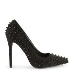 Black Suede Studded Court Heels