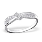 C153-C34915 - 925 Sterling Silver Love Friendship Knot Ring - Size 6