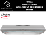 Univa Stainless Steel Wall Mount Cookerhood - 60CM