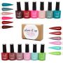 High Quality Uv/led Glam Gel Nail Polish Top And Base Coat - Set Of 12