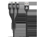 Pro Bass Braided 3 In 1 Charge Cable