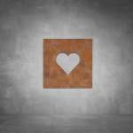 Heart Sign - Rust - Powder Coated Aluminum