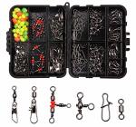 Jshanmei 140PCS Fishing Swivels Tackle Kit Include Ball Bearing Barrel Swivels 3 Way Swivels Fishing Swivels With Snaps High Str