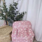 A Kids Sofa Foam Chair Dark Dusty Pink Daisy