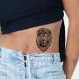 Bold Black Lion Head Temporary Tattoo Sticker - Waterproof Realistic Design For Men & Women Lasts 1-3 Days