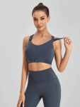 Seamless Flexi Medium Impact Bra - Slate - Small