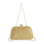 Goldair Gold Diamante Rhinestone Clutch Bag
