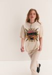 Oversized Printed T-Shirt - Light Beige Alice In Chains