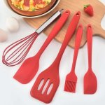 Silicone Utencils - 5 Piece - Red