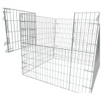 4-PANEL Flat Folding Playpen With Stepover Gate Steel 80 X 80 X 60CM - 120 X 120 X 110CM
