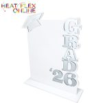 Graduation Plaque White Base With Silver Lettering