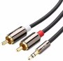 UGreen 10590 3M 2 X Rca 3.5MM Black Audio Cable 3.5 MM/2X M/m