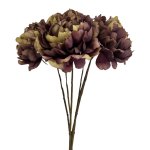 - Peonies - Burgundy Green Pack Of 6 Stems - 59CM