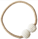 Magnetic Pearl Curtain Tieback - Light Brown