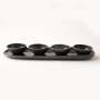 Irregular Dark Grey Plate With 4 Bowls