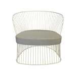 Peacock Metal Chair With Cushion Grey Beige Red - Red