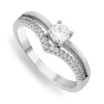 Sterling Silver & Cubic Zirconia Wishbone Promise Ring