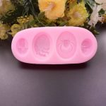 Pink Silicone Mould Oval Shape With Skull & Spiders 110X48X11MM