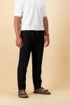 Pants Pull-on Linen Viscose Black - Extra Large