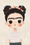 Little Frida 1 Canvas Print - 600MM X 600MM