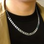 Cuban Necklace Men's Trendy Hip-hop Street Collarbone Chain Cuban Sweater Chain Couple Necklace Thick Chain