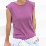 Shoulder Shape Tee Plum - L Purple